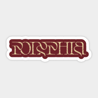 Vintage look Polyphia Distressed Text Cream Sticker